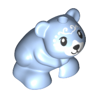 Lego Animal, Hamster / Bear with Black Eyes - Black Nose and Mouth in White Muzzle - White Face Decorations Print (Lil' Blu)