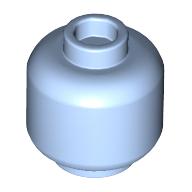 Lego Minifig Head [Plain] [Vented Stud - 2 Holes] / Bright Light Blue