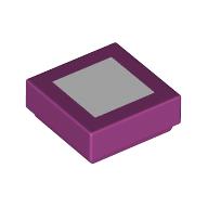 Lego Tile 1 x 1 with White Square Print