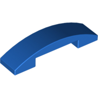 Lego Brick Curved 4 x 1 Double with No Studs / Blue