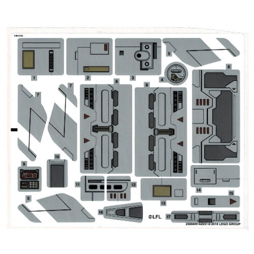 Lego Sticker Sheet for Set 75140-1 / [No Color/Any Color]