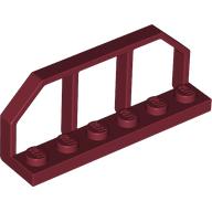 Lego Plate Special 1 x 6 with Train Wagon End Fence / Dark Red