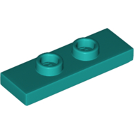 Lego Plate Special 1 x 3 with 2 Studs with Groove and Inside Stud Holder (Jumper) / Dark Turquoise