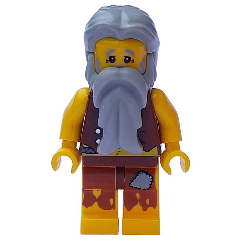 Lego Pirate - Anchor Tattoo, Castaway, Light Bluish Gray Hair