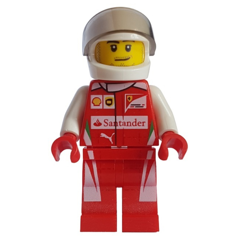 Lego Race Driver, Red Torso, Red Legs, White Helmet, Ferrari 1