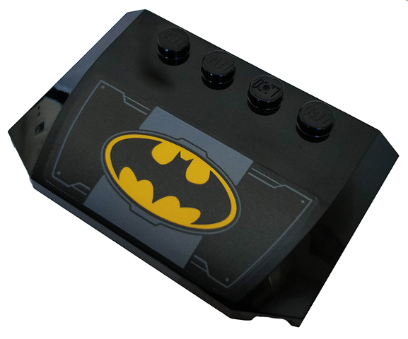 Lego Wedge 4 x 6 x 2/3 Triple Curved with Metal Plates and Yellow Batman Logo Pattern (Sticker) - Set 76160