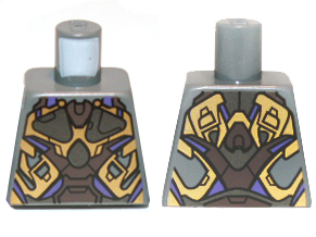 Lego Torso Alien with Gold, Dark Brown and Dark Purple Armor Pattern