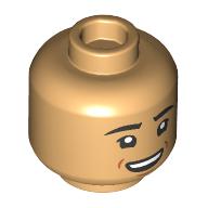 Lego Minifig Head Henry Wu, Open Mouth Smile / Raised Eyebrow Questioned Look Print