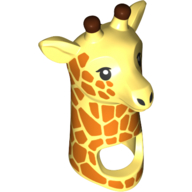 Lego Costume / Mask, Giraffe, Orange Spots Print / Bright Light Yellow