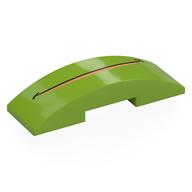 Lego Brick Curved 6 x 2 Double with No Studs with Black/Tan Mouth Print