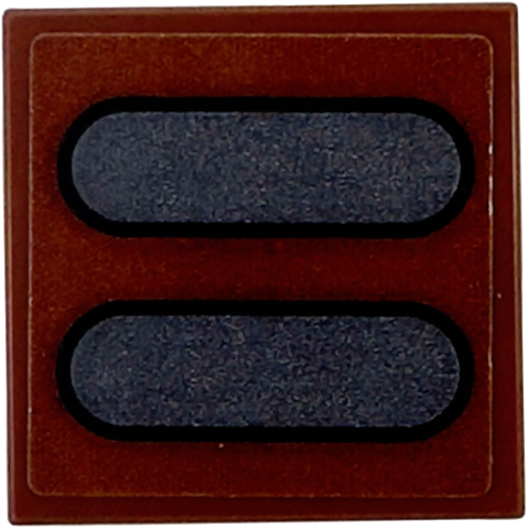 Lego Tile 2 x 2 with 2 Pearl Dark Gray Ovals with Black Outlines Pattern (Sticker) - Set 75351 / Reddish Brown