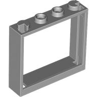 Lego Window 1 x 4 x 3 without Shutter Tabs / Light Bluish Gray