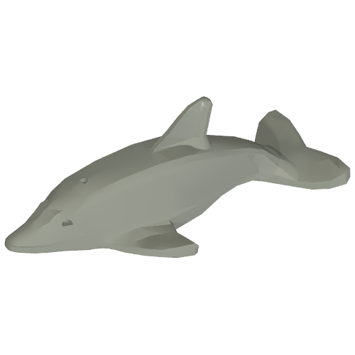 Lego Animal, Dolphin (Normal Connection - Without Axle Holder) / Light Gray