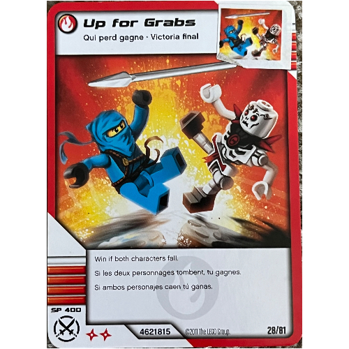 Lego Trading Card, Ninjago Deck #1: 28 - Up for Grabs - North American Version / [No Color/Any Color]