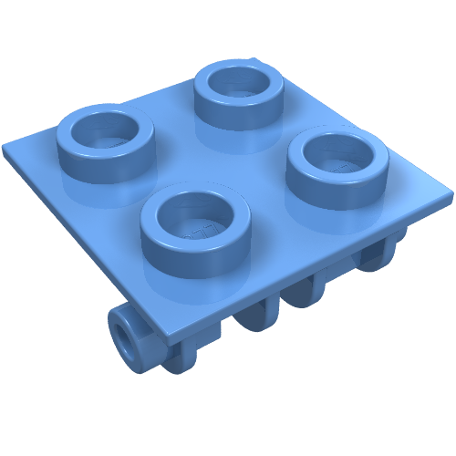 Lego Hinge Brick 2 x 2 Top Plate Thin / Medium Blue