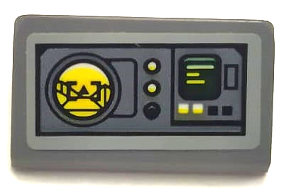 Lego Slope 30 1 x 2 x 2/3 with Control Panel with Buttons, Yellow Radar Screen, and Dark Green Readout Pattern (Sticker) - Set 75150