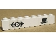 Lego Brick 1 x 8 with Train Logo Black & Coffee Cup Pattern (Sticker) - Set 4554