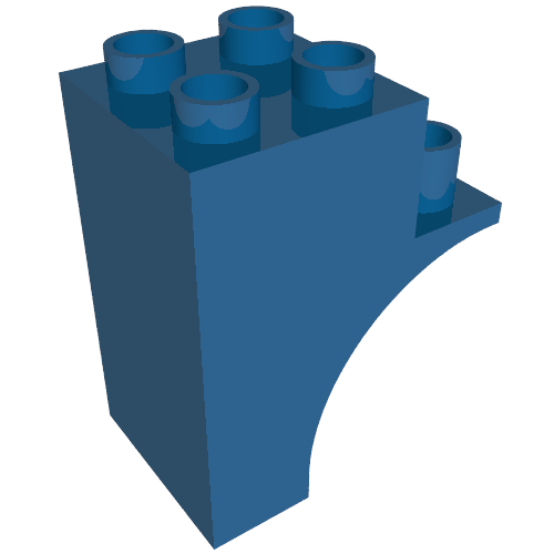 Lego Duplo Brick Arch Half 2 x 3 x 3 / Blue