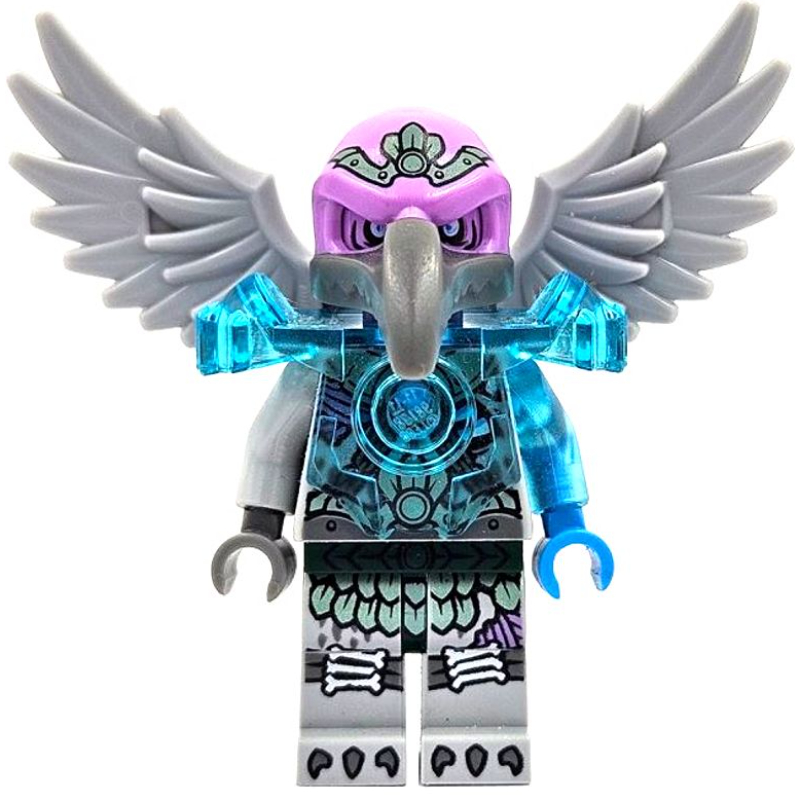 Lego Vardy with Trans-Light Blue Shoulder Armor (with 15712 Tile with Clip)
