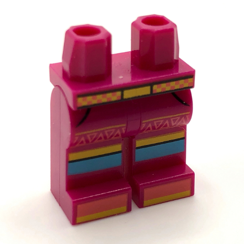 Lego Hips and Magenta Legs with Dark Azure/Bright Light Orange Stripes, Belt print