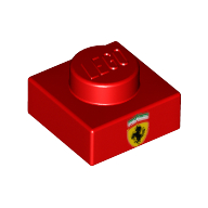 Lego Plate 1 x 1 with Ferrari Logo print