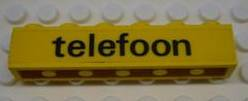 Lego Brick 1 x 6 with Black 'telefoon' Pattern (Sticker) - Set 1590-2