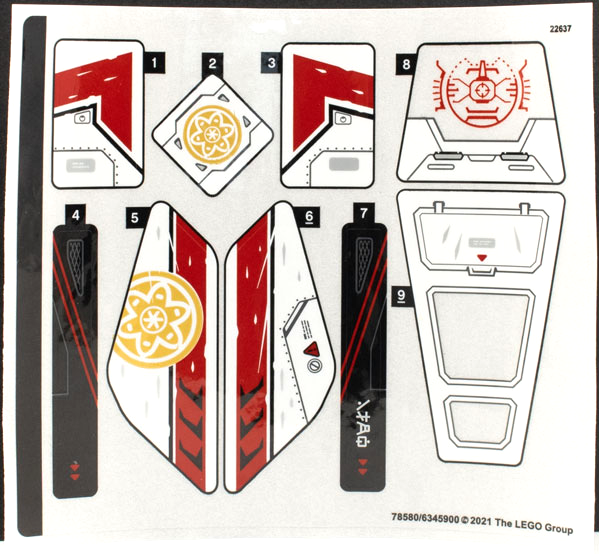 Lego Sticker Sheet for Set 71739-1