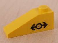 Lego Slope 33 3 x 1 with Black Train Logo Pattern Model Left Side (Sticker) - Set 4525