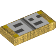 Lego Tile 1 x 2 with Pixelated Black, White and Gray Print (Minecraft Open Book)