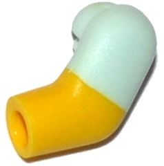 Lego Arm, Left with Molded Light Aqua Short Sleeve  Pattern / Yellow