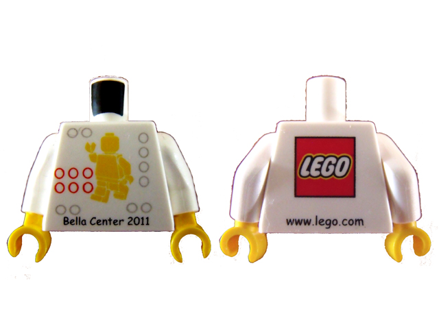 Lego Torso LEGO World Denmark 2011 Bella Center Pattern / White Arms / Yellow Hands