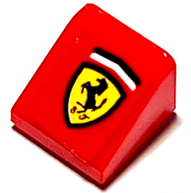 Lego Slope 30 1 x 1 x 2/3 with Ferrari Logo Pattern (Sticker) - Set 75882