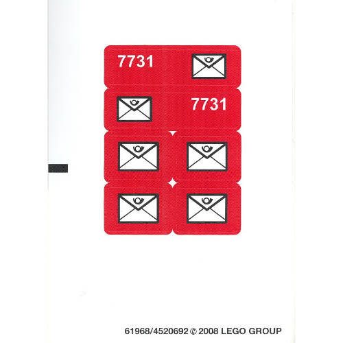 Lego Sticker Sheet for Set 7731-1