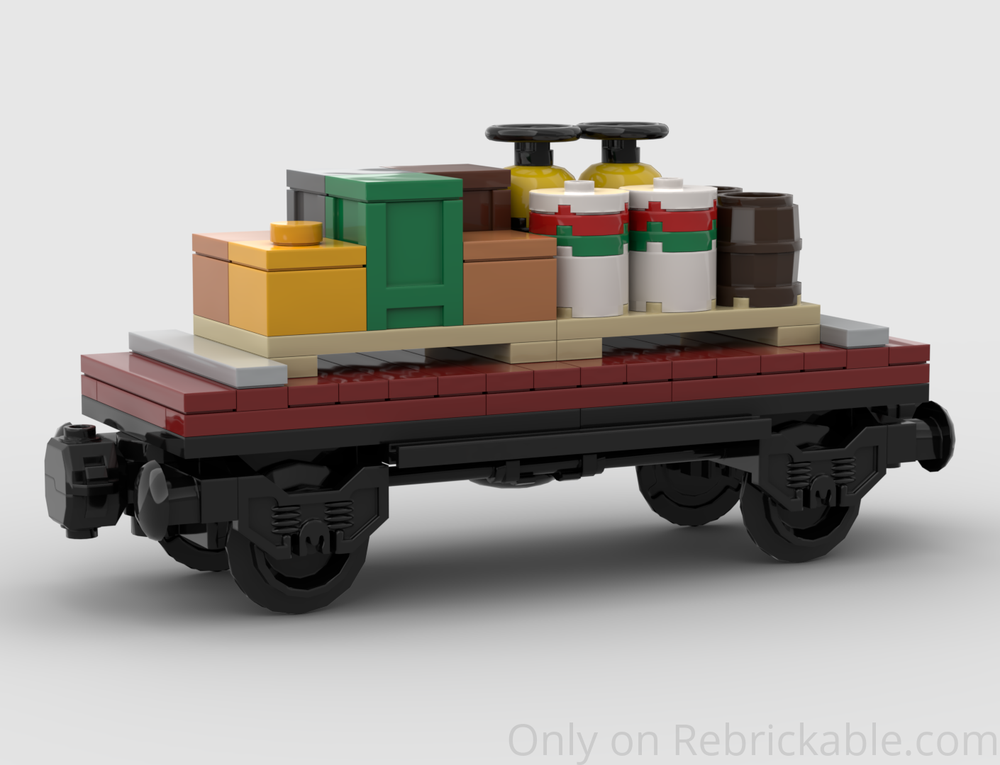 Lego Cargo Train Flatbed Car (6-wide)