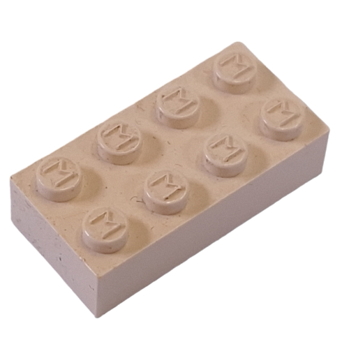 Lego Modulex Brick 2 x 4 with M on Studs