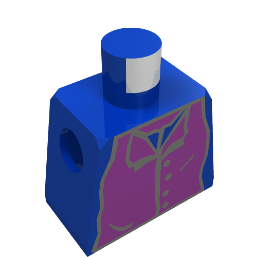 Lego Minifig Torso with Purple Greatcoat Gray Outline Print Harry Potter, Severus Snape, Hogwarts, Slytherin