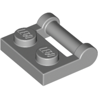 Lego Plate Special 1 x 2 [Side Handle Closed Ends] / Light Bluish Gray