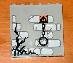 Lego Brick 1 x 6 x 5 with Stone, Twig and Shackle Pattern (Sticker) - Set 1382
