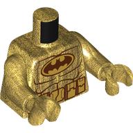 Lego Torso, Dark Red Batman Armor print, Pearl Gold Arms and Hands / Pearl Gold