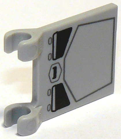 Lego Flag 2 x 2 Square with Flat Edge with Black and Dark Bluish Gray SW MINI AT-ST Pattern / Light Bluish Gray