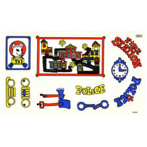Lego Sticker Sheet 1 for Sets 140-1, 350-3 / [No Color/Any Color]