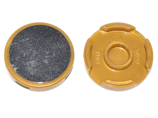Lego Tile, Round 2 x 2 with Bottom Stud Holder with Silver Mirror Pattern (Sticker) - Sets 10235 / 21330 / Pearl Gold