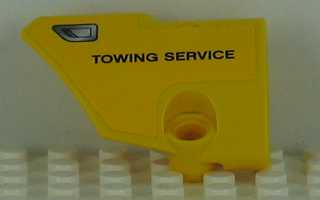 Lego Technic, Panel Fairing # 1 Small Smooth Short, Side A with 'TOWING SERVICE' and Vent Pattern (Sticker) - Set 8109