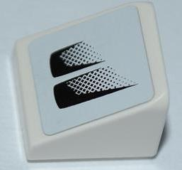 Lego Slope 30 1 x 1 x 2/3 with Black Air Intake Double Faded on White Background Pattern Model Left (Sticker) - Set 8149