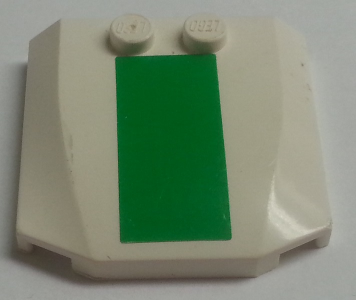 Lego Wedge 4 x 4 x 2/3 Triple Curved with Green Thick Stripe Pattern (Sticker) - Sticker Width 11mm - Sets 7237