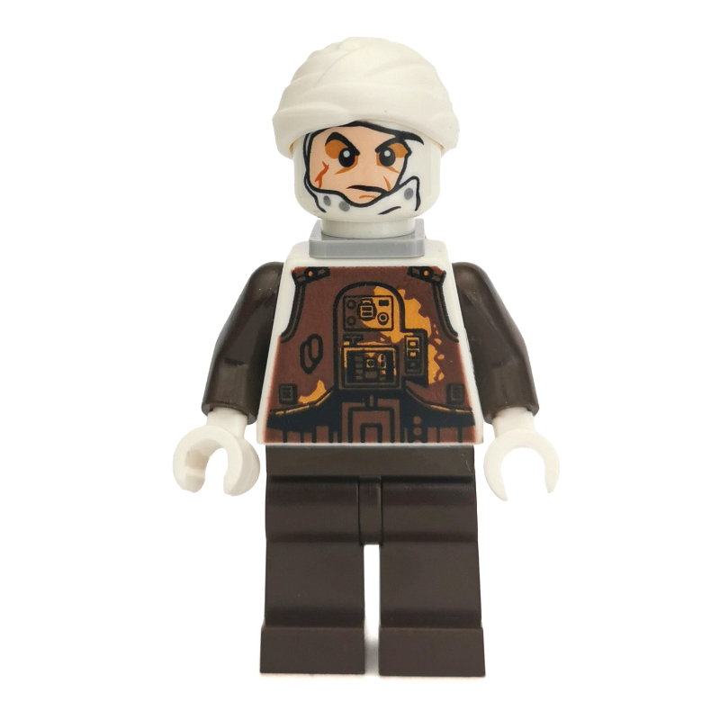 Lego Dengar, White Head, Dark Brown Legs