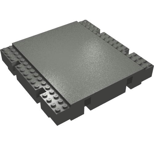 Lego Baseplate Raised 16 x 16 x 2 1/3 Platform / Dark Bluish Gray