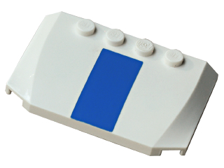 Lego Wedge 4 x 6 x 2/3 Triple Curved with Blue Stripe Pattern (Sticker) - Set 7245-2