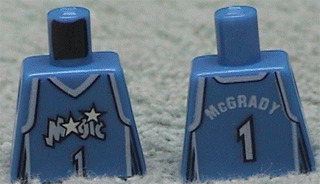 Lego Torso NBA Orlando Magic #1 (Blue Jersey) Pattern / Blue