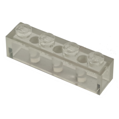 Lego Modulex Brick 1 x 4 with M on Stud / Modulex Clear